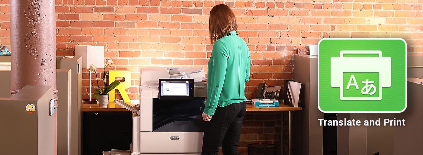 Woman using printer Woman using printer